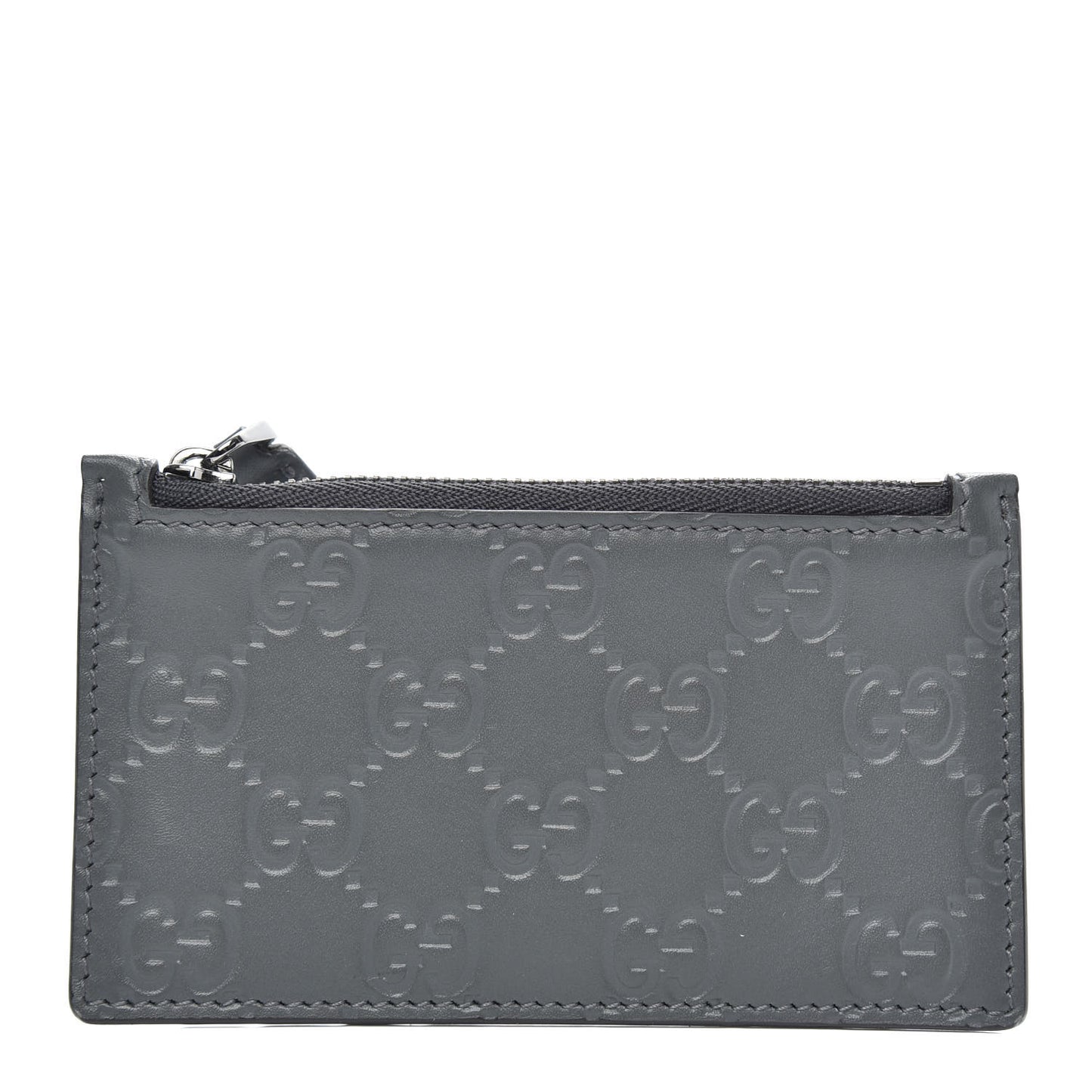 Guccissima Signature Coin Case Card Holder Graphite