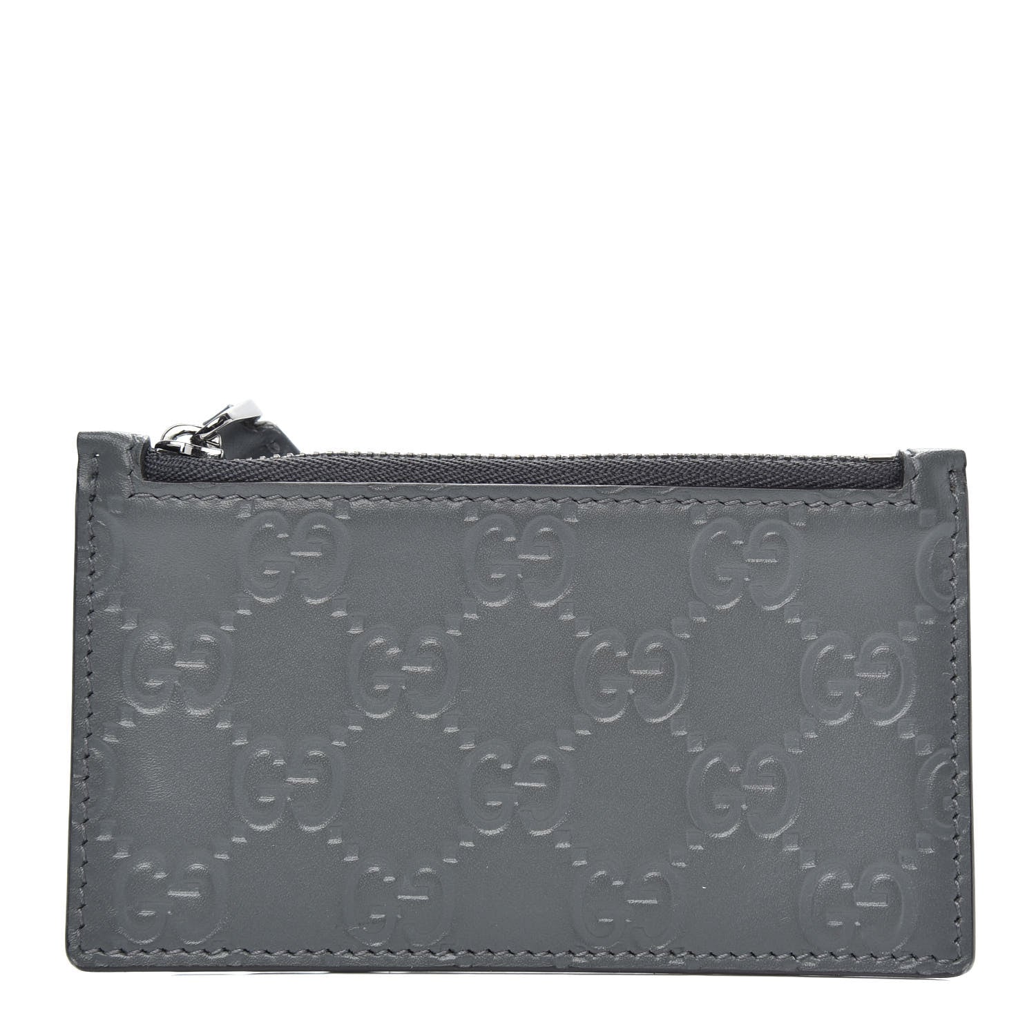 Gucci Guccissima Signature Coin Case Card Holder Graphite 1 of 6