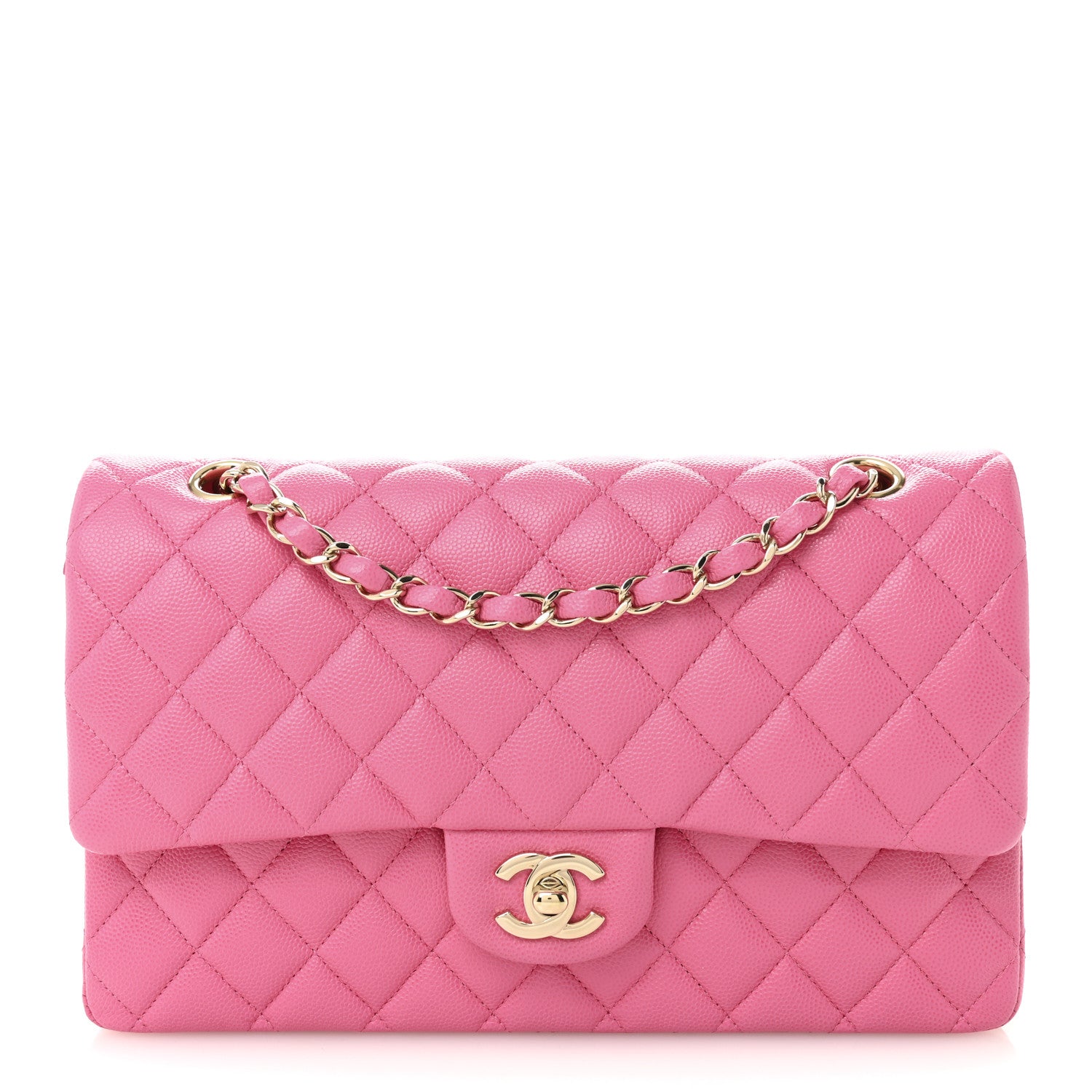 Chanel Caviar Quilted Medium Double Flap Pink 1 of 10
