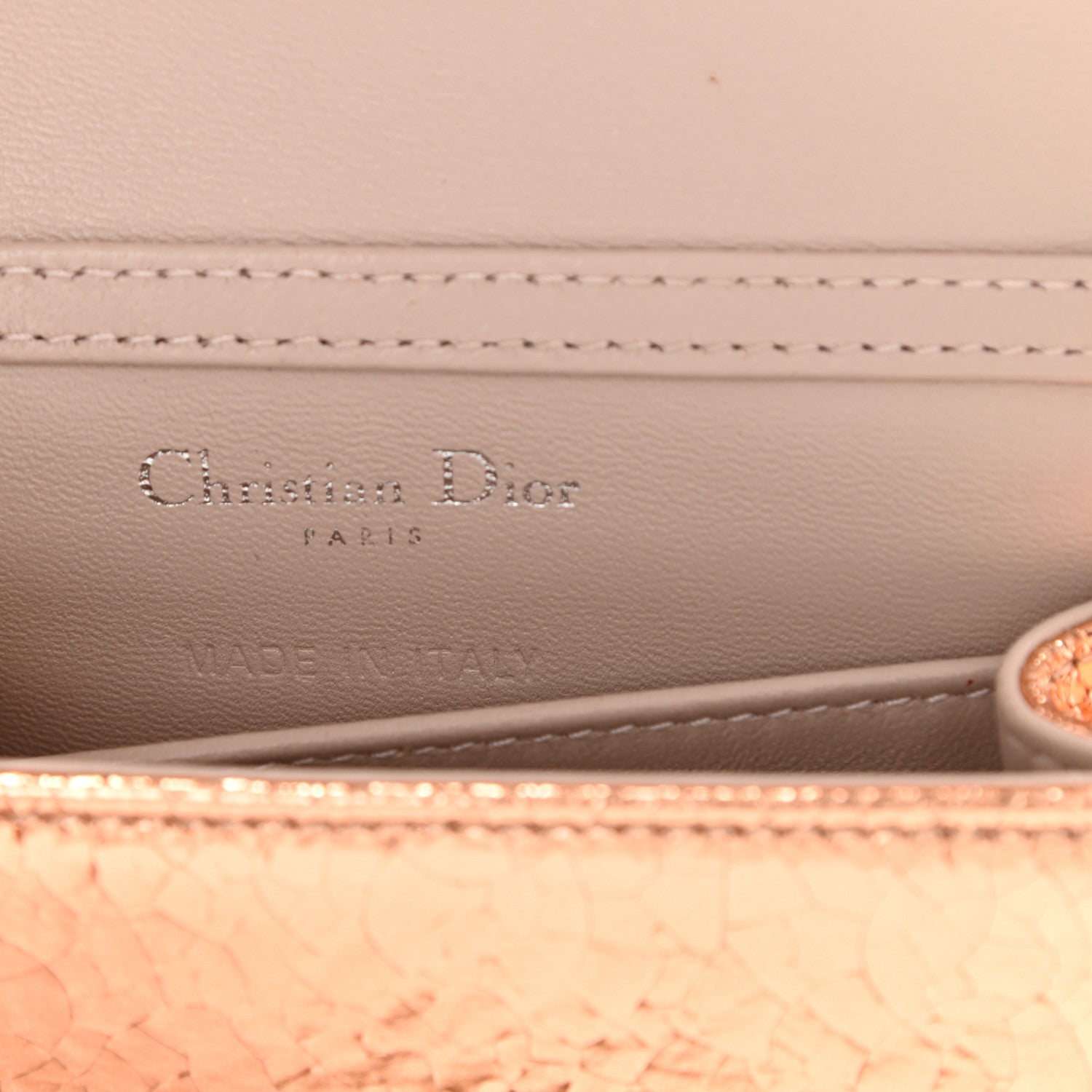 Christian Dior Ceramic Effect Deerskin Baby Diorama Flap Bag Gold 7 of 10