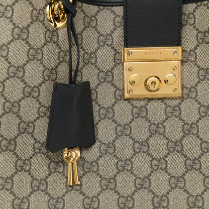 Gucci GG Supreme Monogram Medium Padlock Tote Black 9 of 10