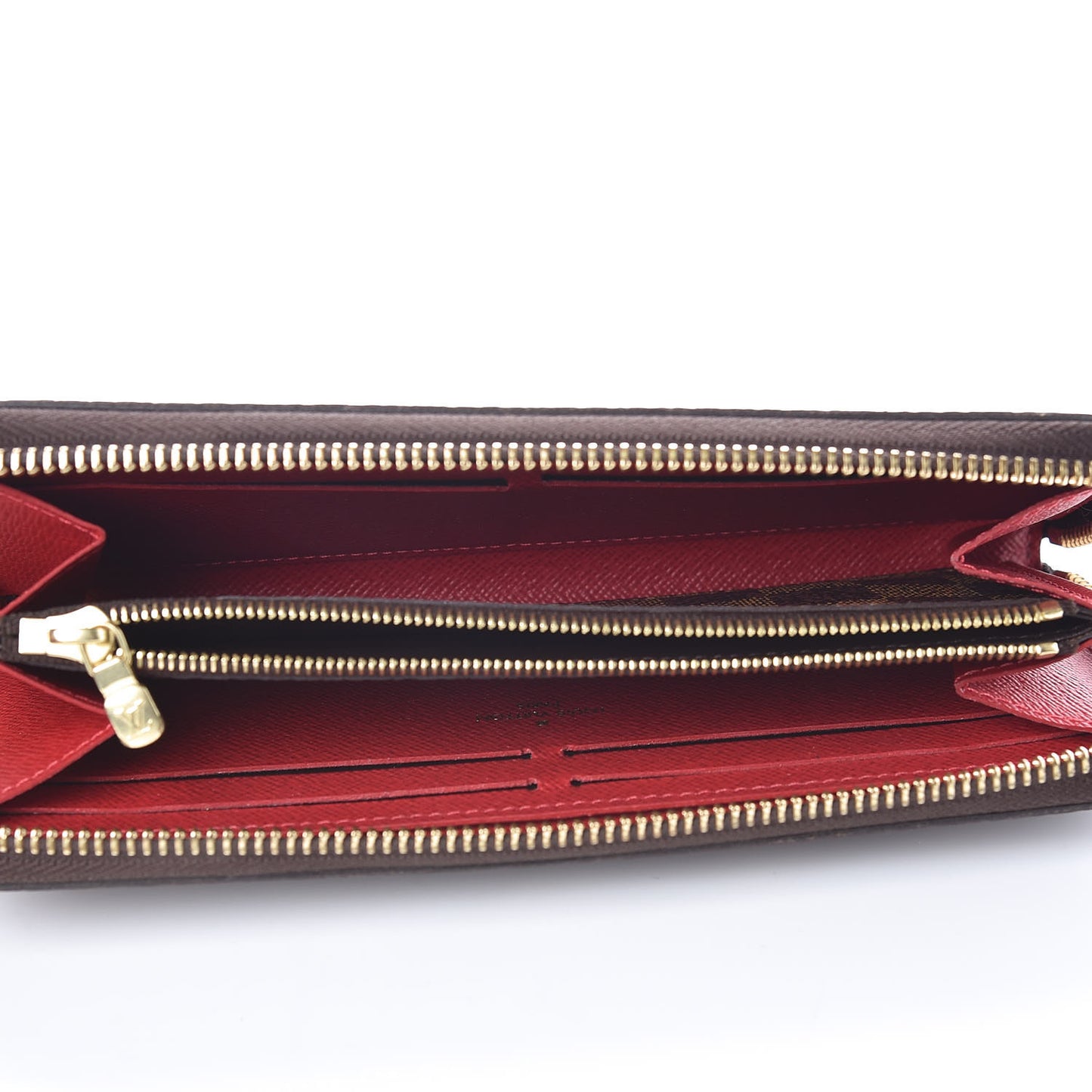 Damier Ebene Clemence Wallet Cherry