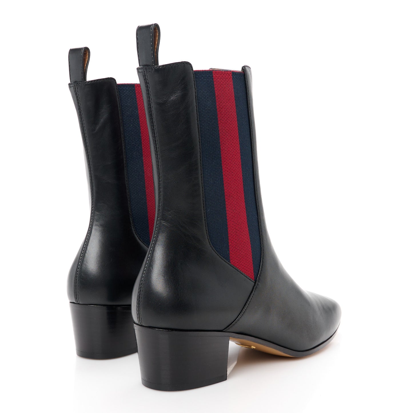 Calfskin Web Karen Ankle Boots 40 Black