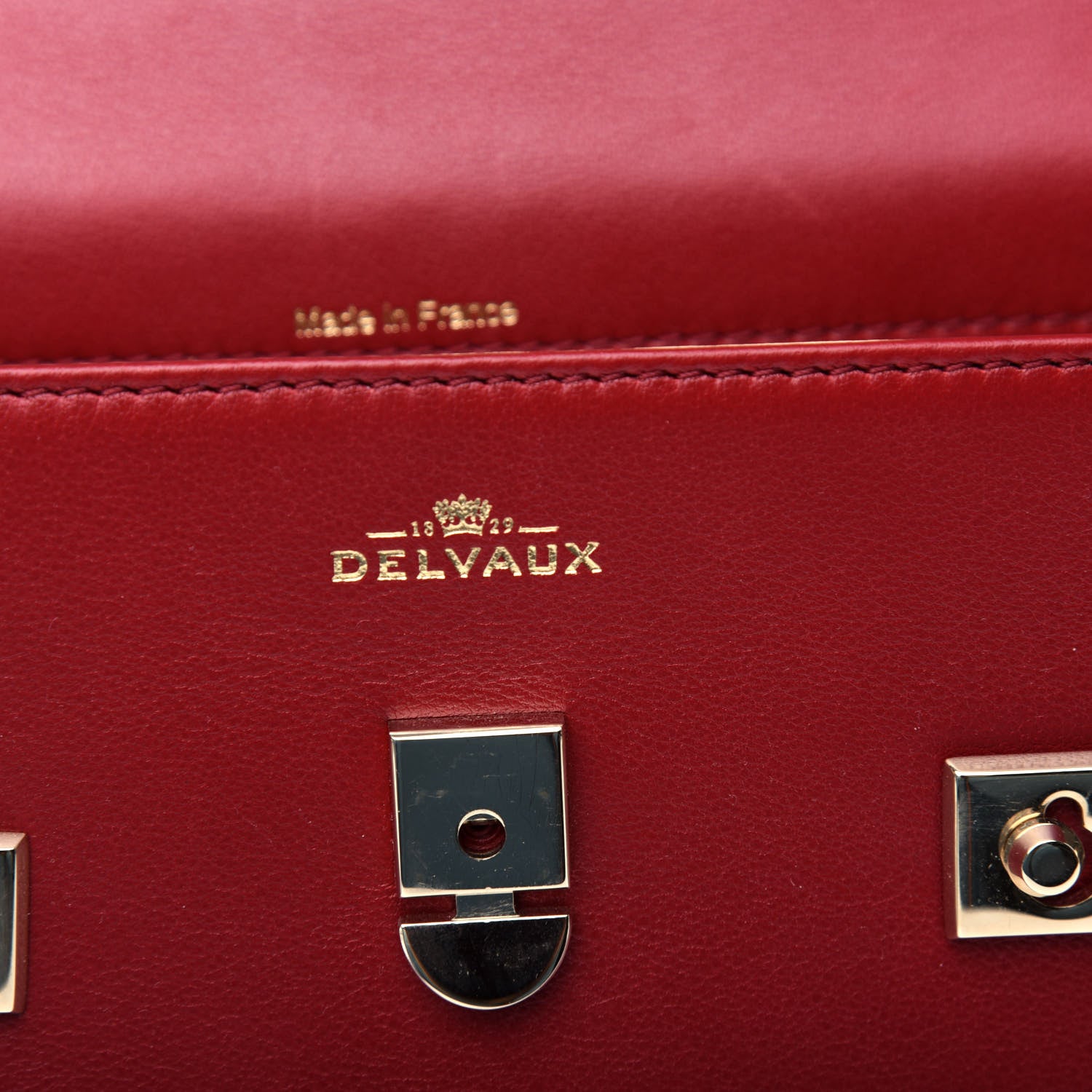 Delvaux Calfskin Mini Tempete Satchel Red 6 of 10