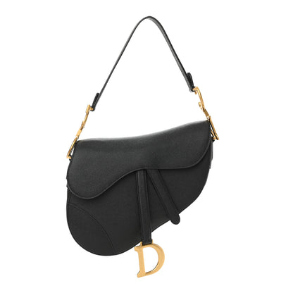 Christian Dior Grained Calfskin Saddle Bag Black 1 of 8