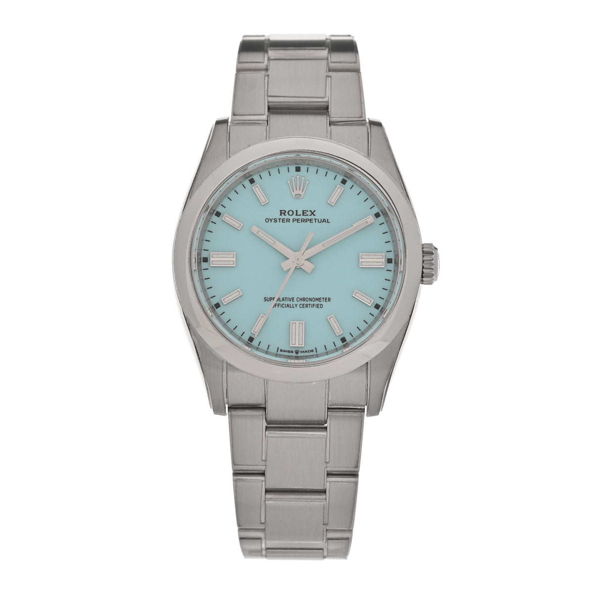 Rolex Stainless Steel 36mm Oyster Perpetual Watch Turquoise 126000 1 of 5