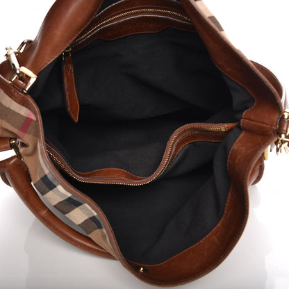 Burberry House Check Bridle Calfskin Medium Gosford Hobo Dark Tan 5 of 19