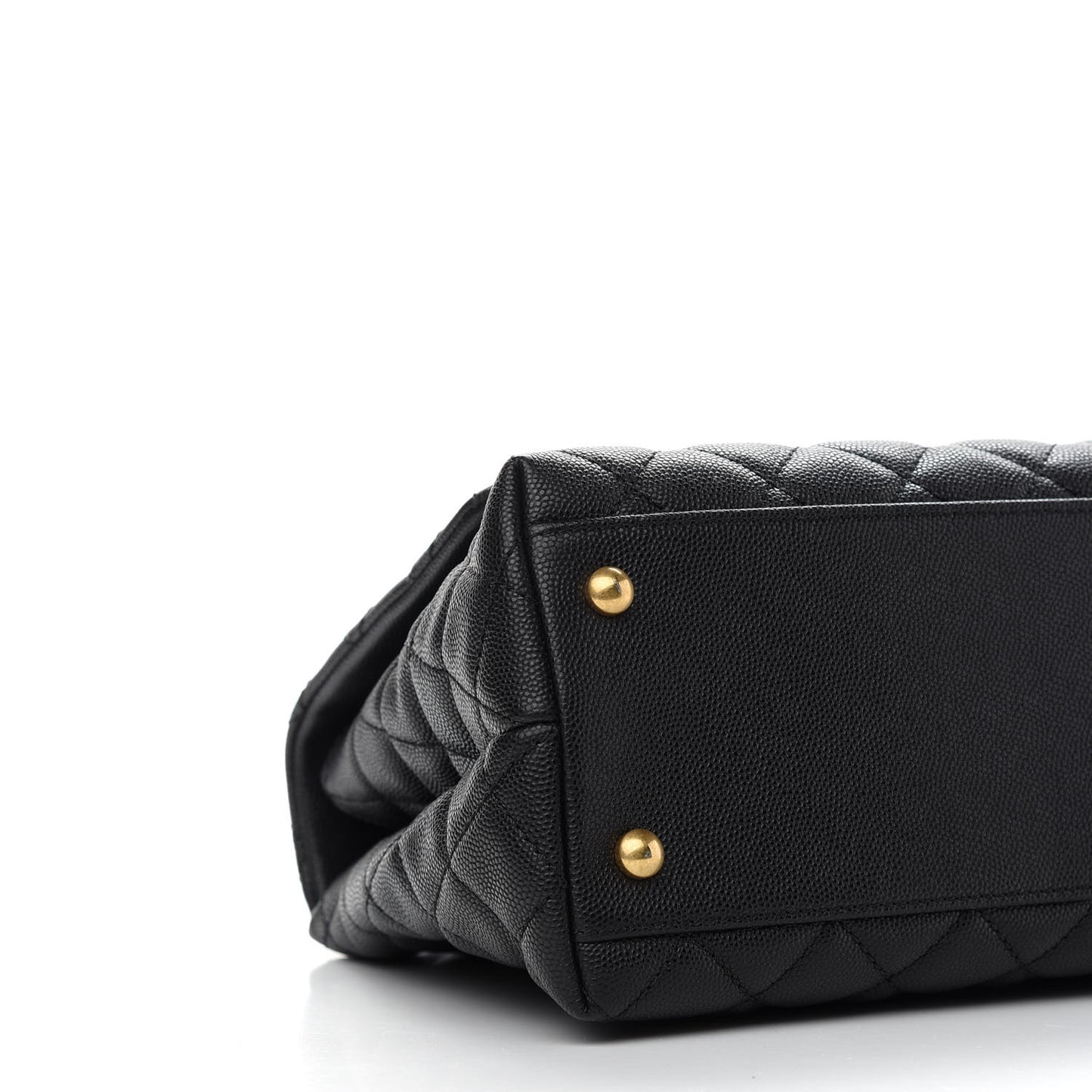 Caviar Quilted Small Coco Handle Flap Black