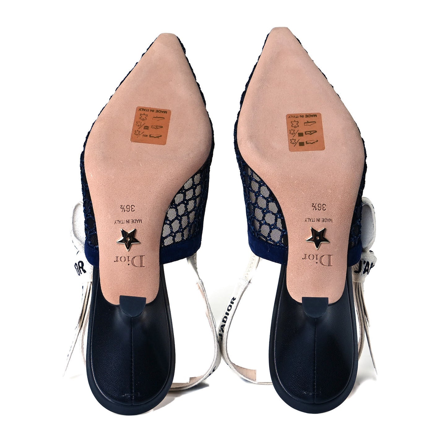 Resille Lambskin Ribbon J'Adior Slingback 65mm Pumps 37.5 Indigo Blue