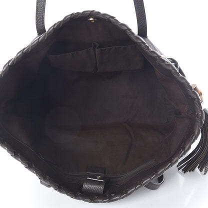 Gucci Monogram Peggy Braided Tote Black 4 of 8
