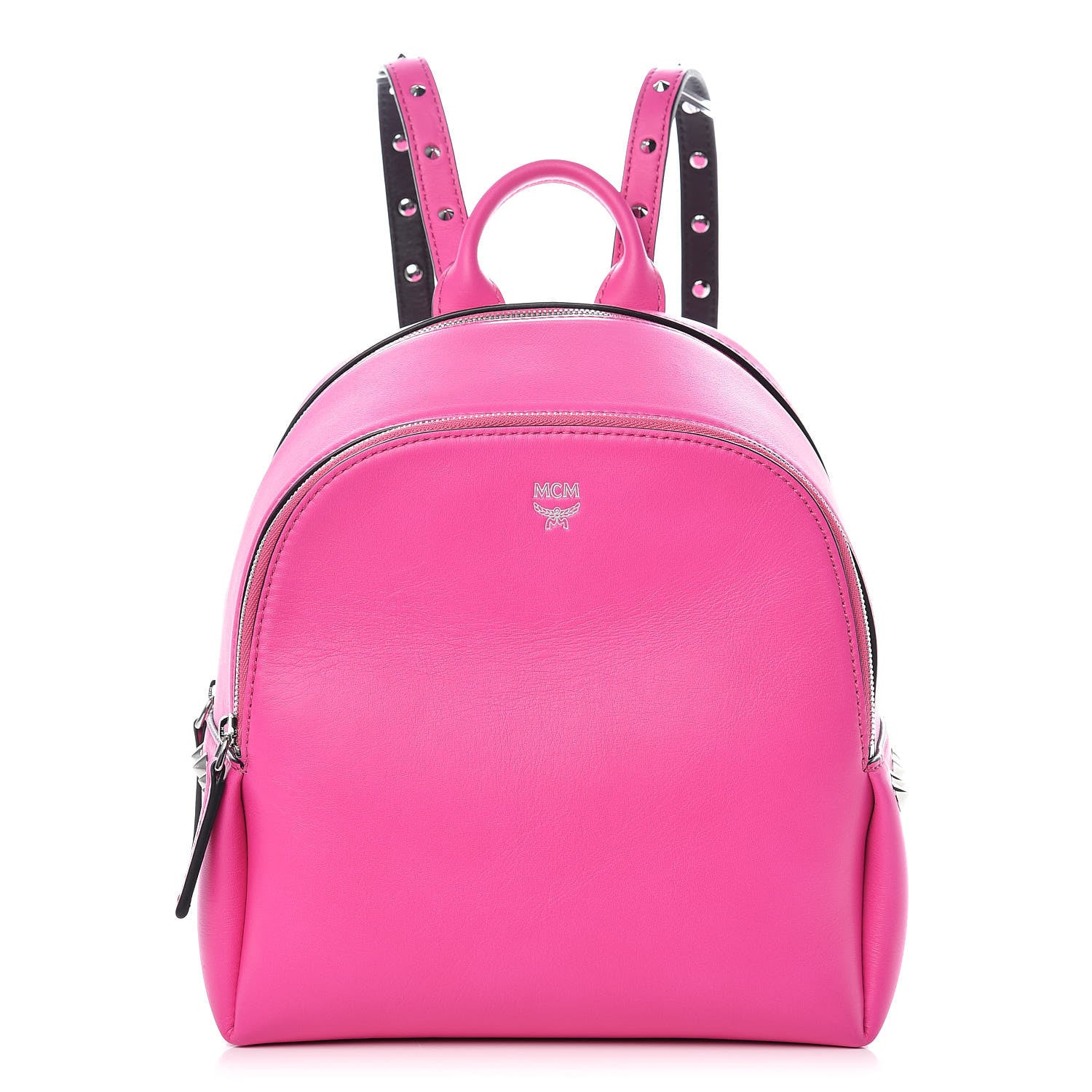 MCM Calfskin Mini Duchess Polke Studs Backpack Electric Pink 1 of 10