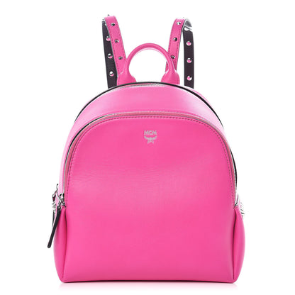 MCM Calfskin Mini Duchess Polke Studs Backpack Electric Pink 1 of 10