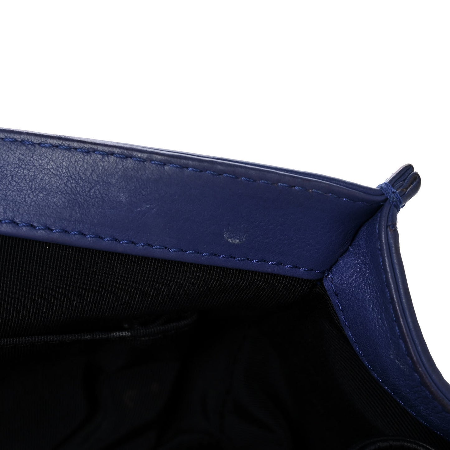 Calfskin Quilted Large Boy Flap Blue