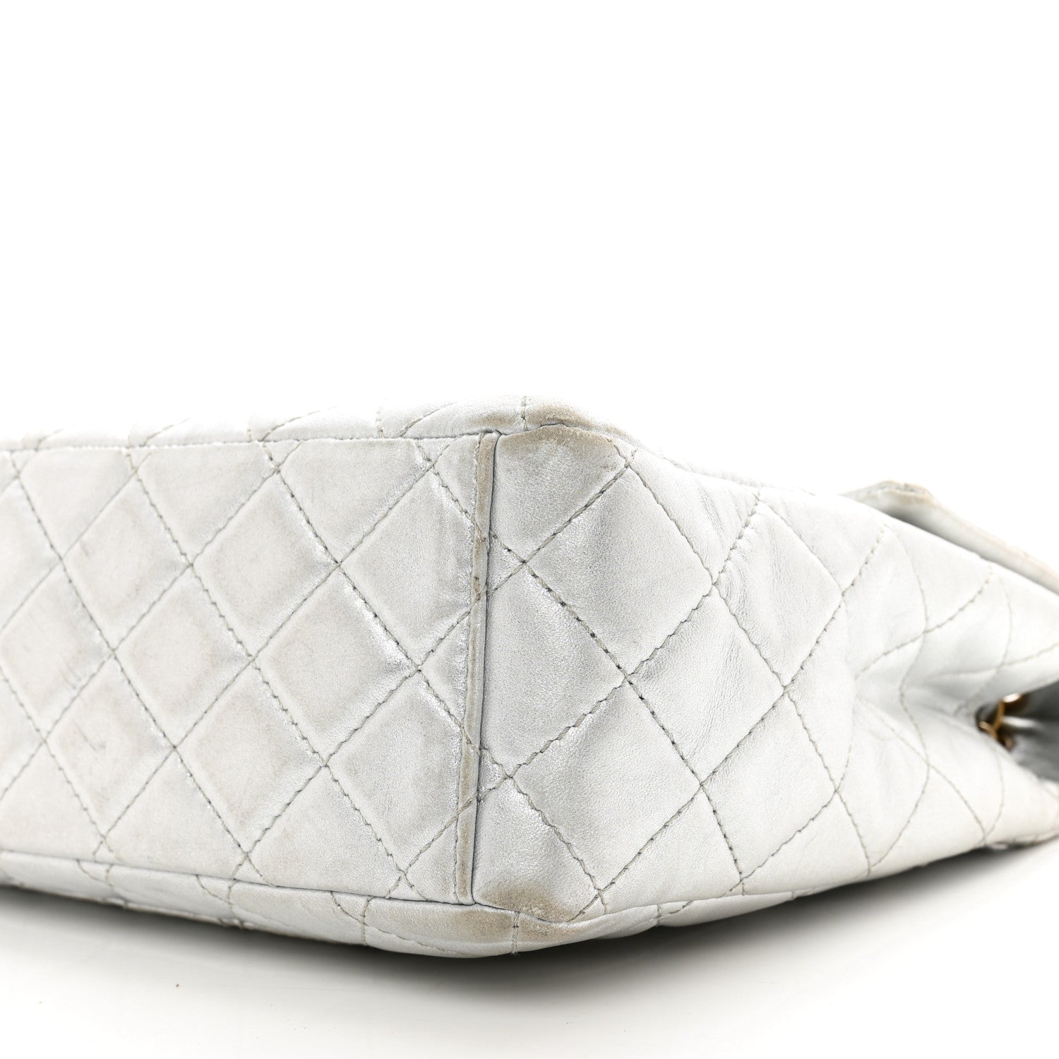 Chanel Metallic Lambskin Quilted Maxi Single Flap Silver 10 of 12