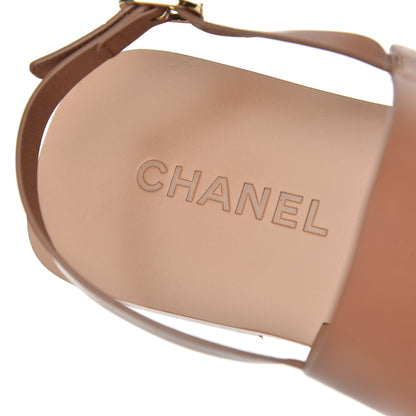 Chanel Goatskin CC Sandals 40 Brown 6 of 11