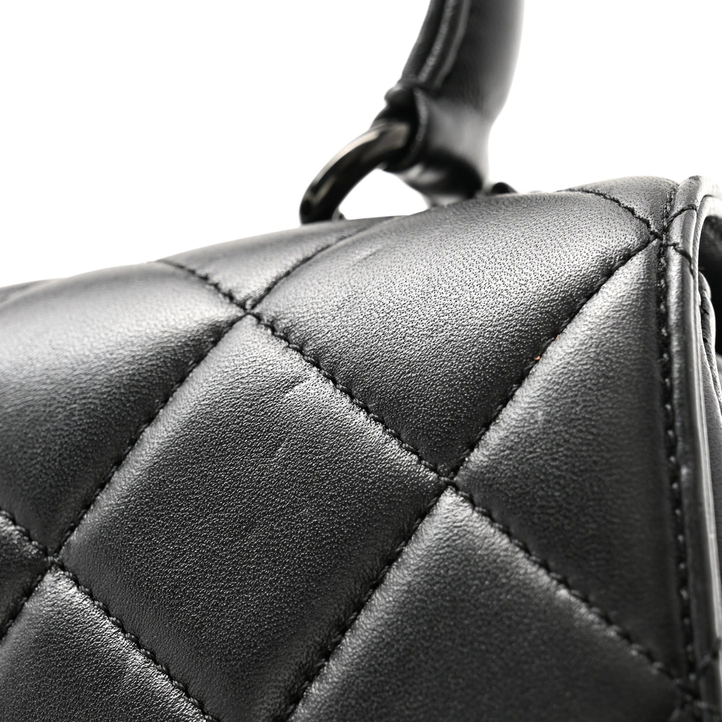 Lambskin Quilted Small Trendy CC Dual Handle Flap Bag So Black