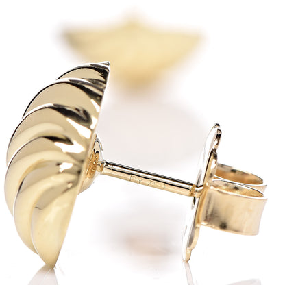 David Yurman 18K Yellow Gold 14mm Sculpted Cable Earrings 4 of 4