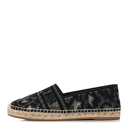 Christian Dior Lurex Embroidered Mizza Granville Espadrille 40.5 Black 1 of 9