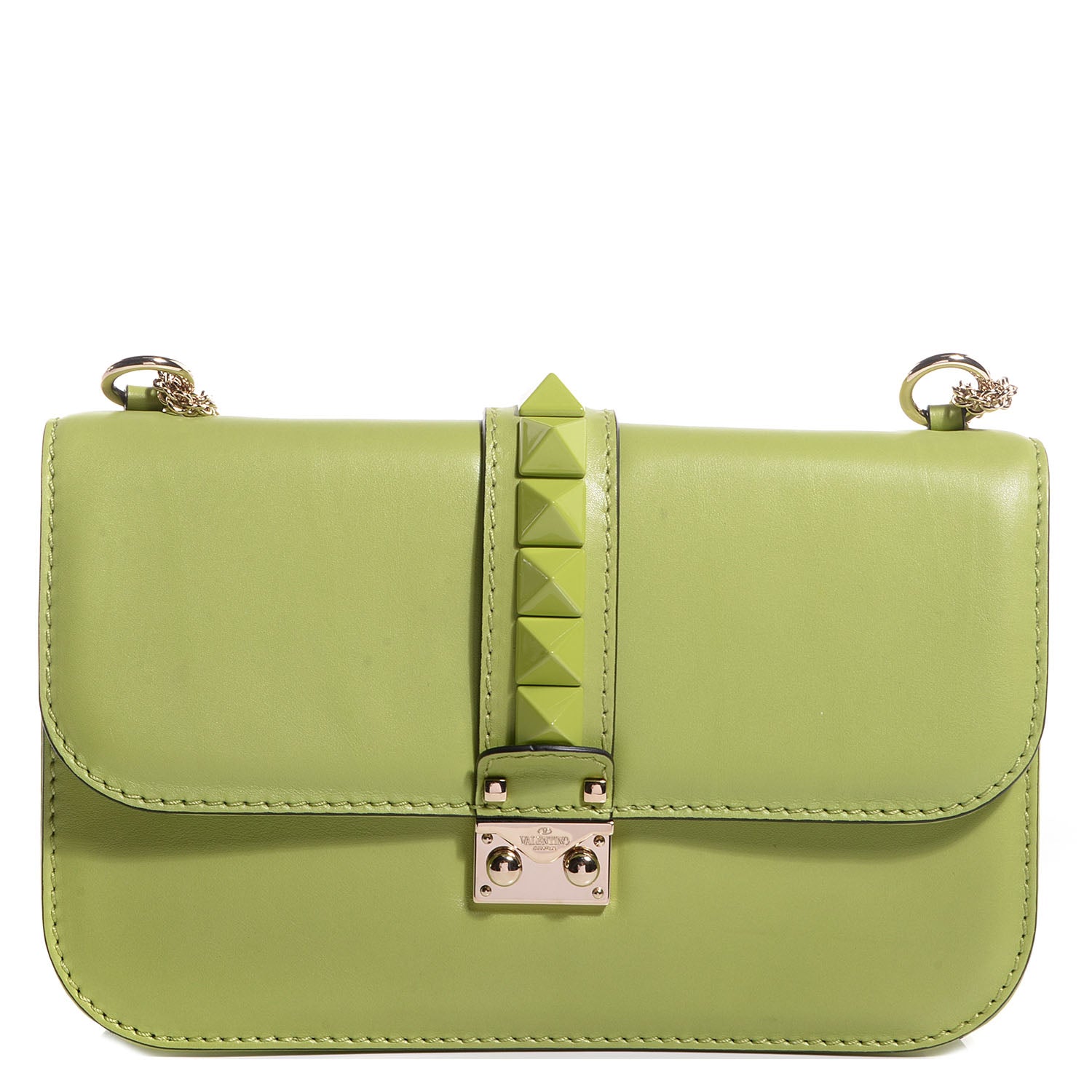 Valentino Garavani Vitello Medium Glam Lock Rockstud Flap Pop Apple 1 of 9
