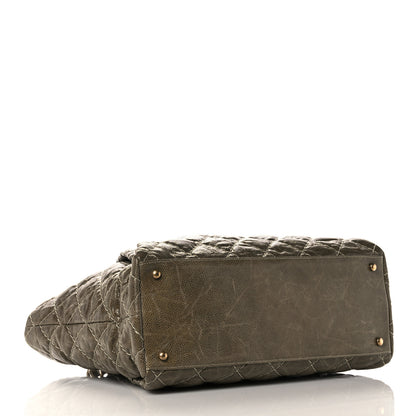 Chanel Glazed Caviar Coco Pleats Tote Green 4 of 12