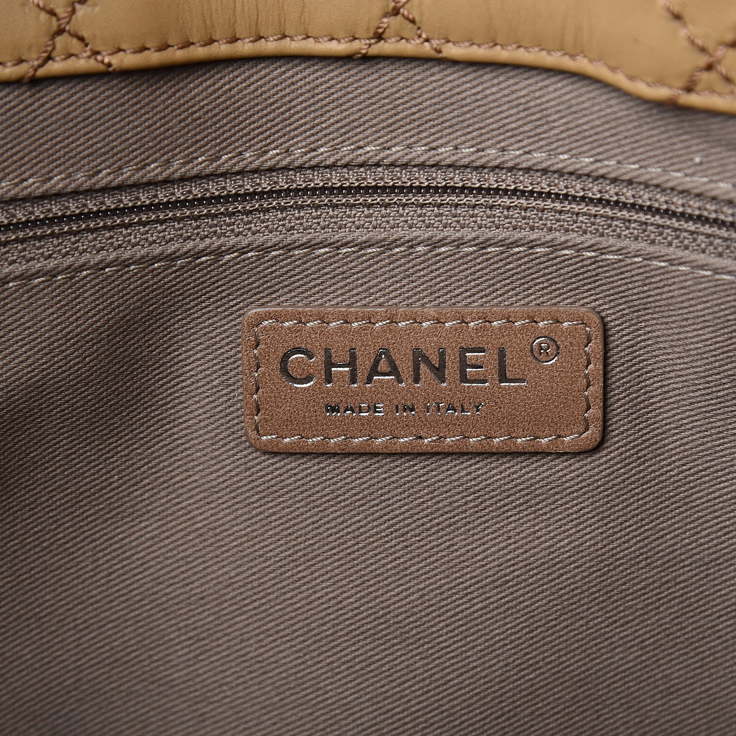 Chanel Calfskin Stitched Large Shopping Tote Beige 6 of 14