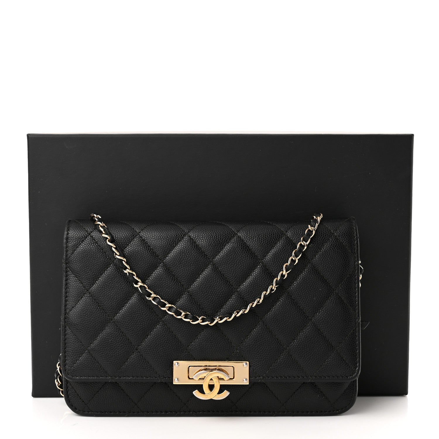 Chanel Caviar Quilted Golden Class Wallet On Chain WOC Black 12 of 12