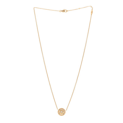 Christian Dior 18K Yellow Gold Diamond Mother of Pearl Rose Des Vents Necklace 3 of 6