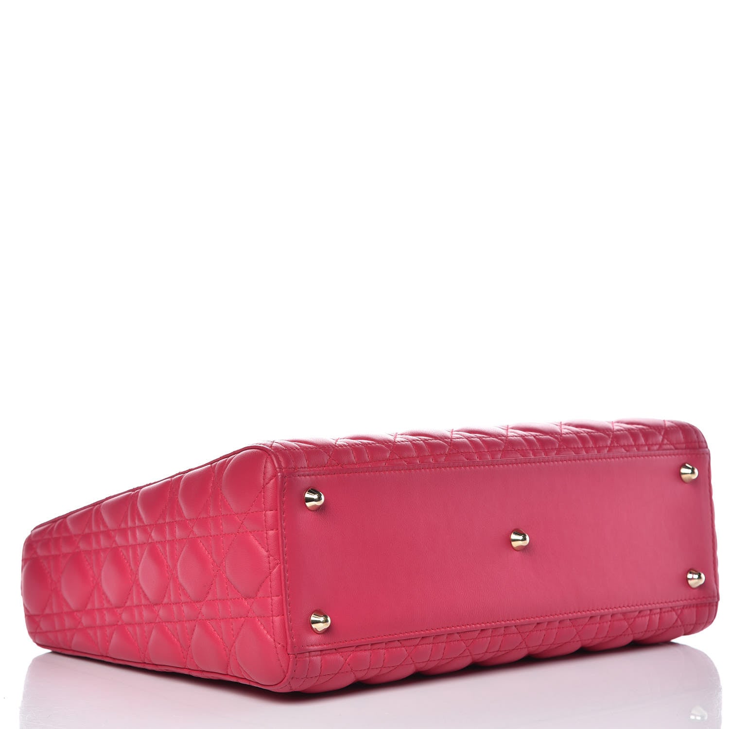 Christian Dior Lambskin Cannage Large Lady Dior Fuchsia 4 of 11
