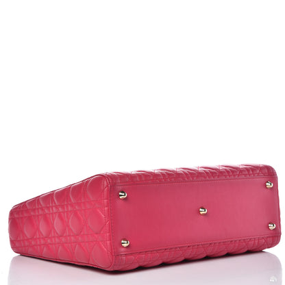 Christian Dior Lambskin Cannage Large Lady Dior Fuchsia 4 of 11
