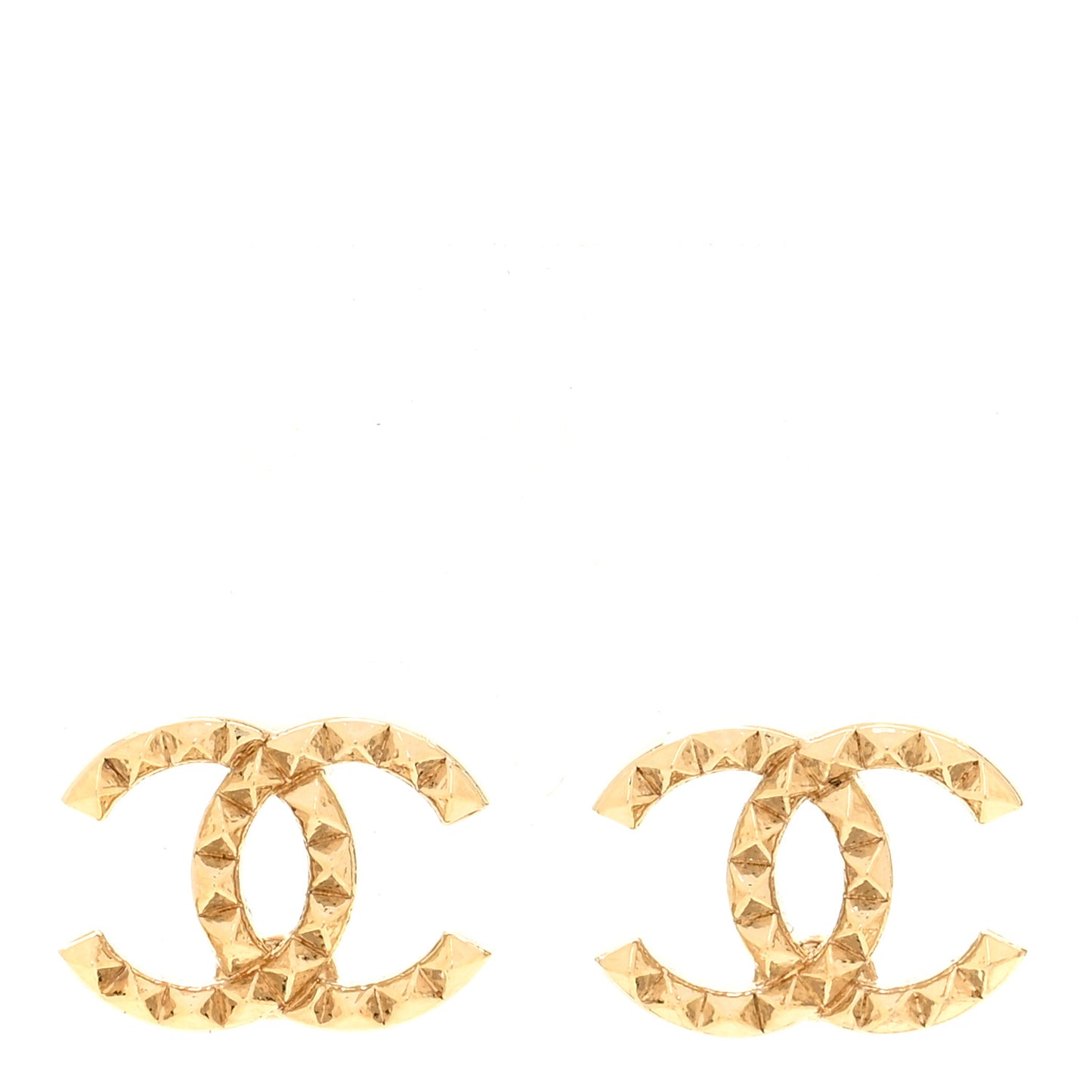 Studded CC Earrings Gold