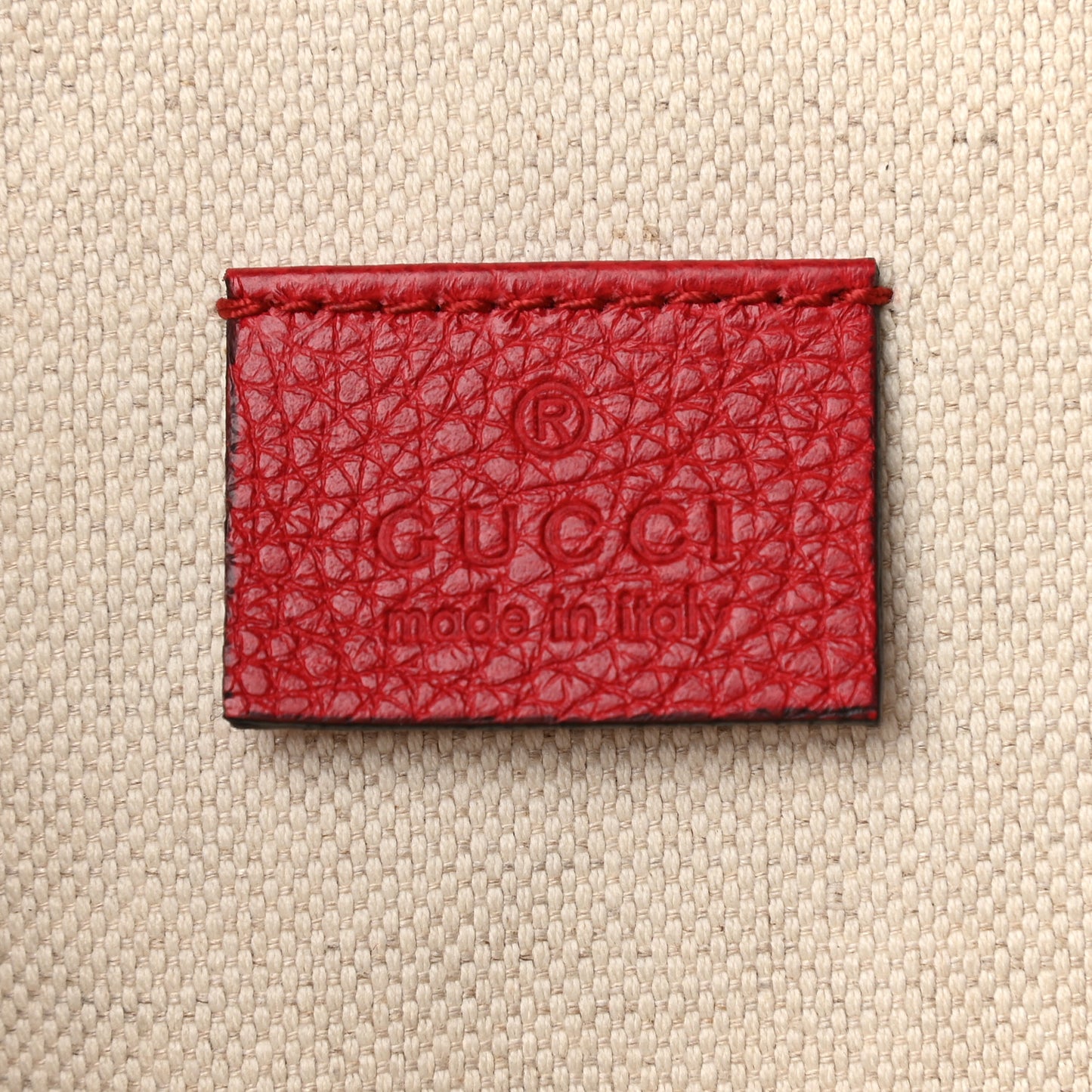 Grained Calfskin Coco Capitan Logo Belt Bag Hibiscus Red