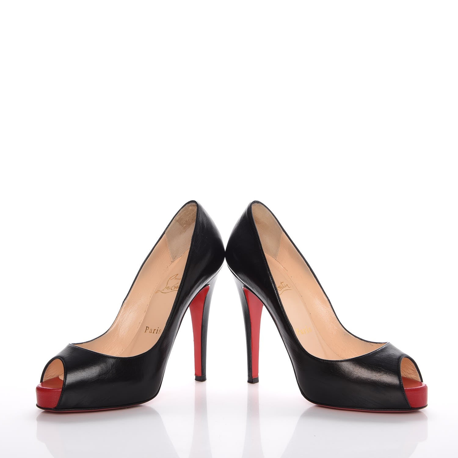 Christian Louboutin Kid Very Prive 120 Pumps 36 Black Red 5 of 14