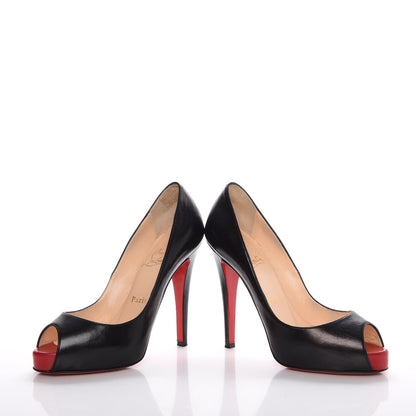 Christian Louboutin Kid Very Prive 120 Pumps 36 Black Red 5 of 14