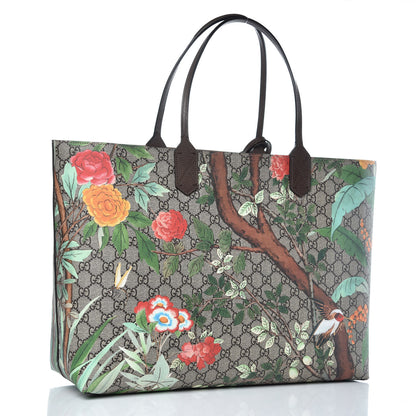 Gucci GG Supreme Monogram Tian Large Shopping Tote Beige Multicolor New Acero 3 of 9