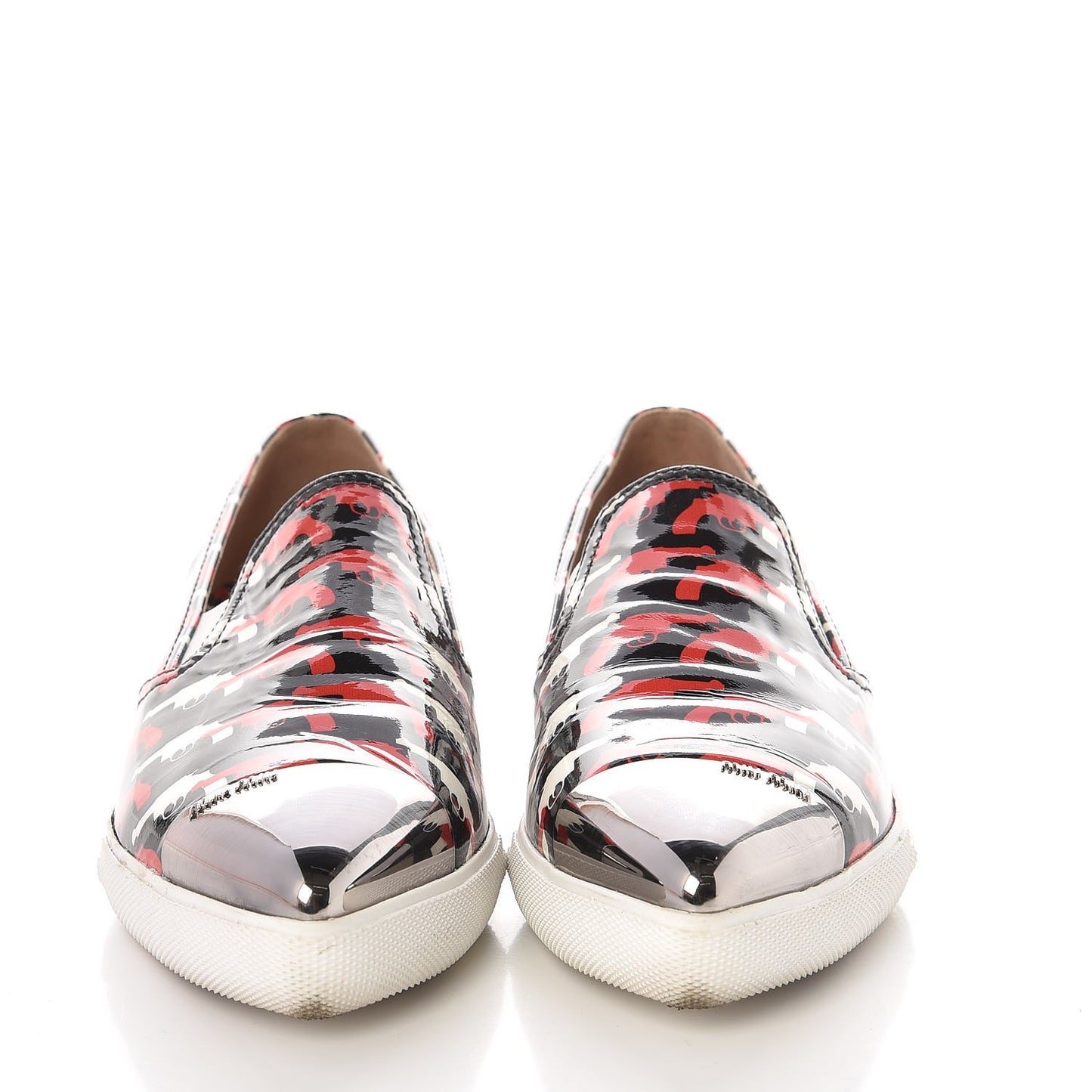 Patent Pistol Print Cap Toe Flats 39.5