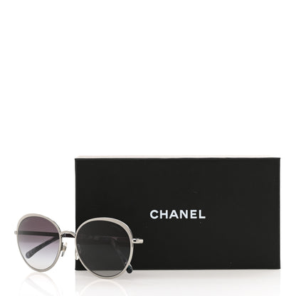 Chanel Round Spring Sunglasses 4206 Black Silver 7 of 7