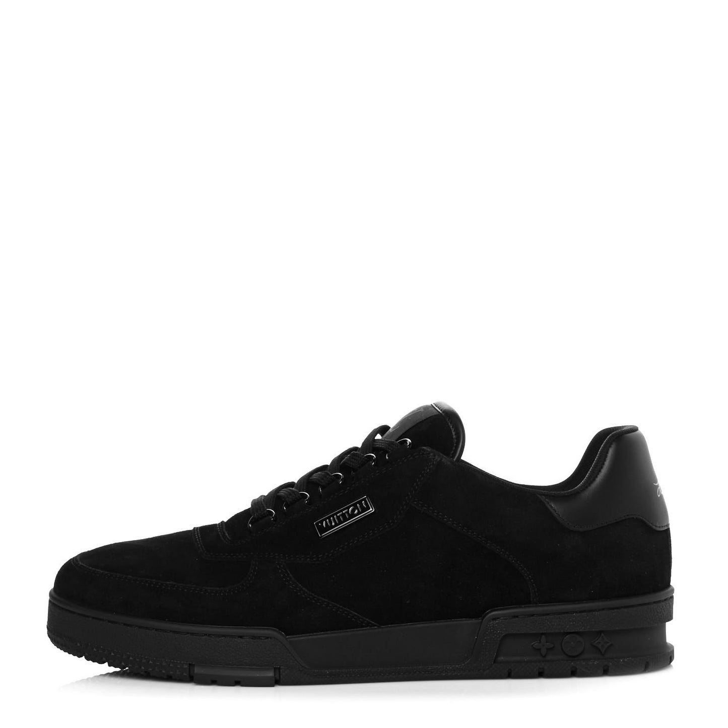 Suede Mens LV Trainer Sneakers 9 Black