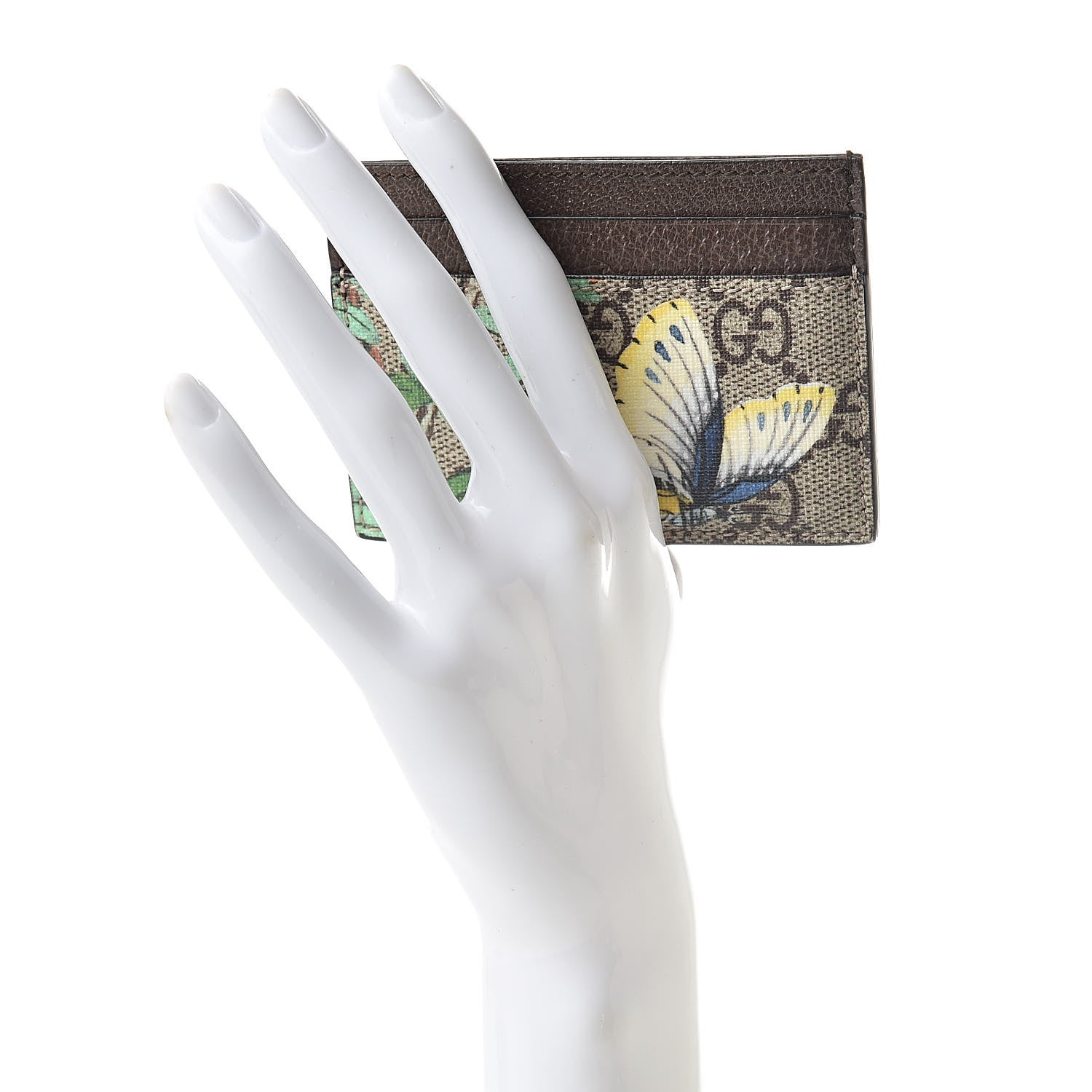 Gucci GG Supreme Monogram Tian Card Holder Beige Multicolor New Acero 2 of 8