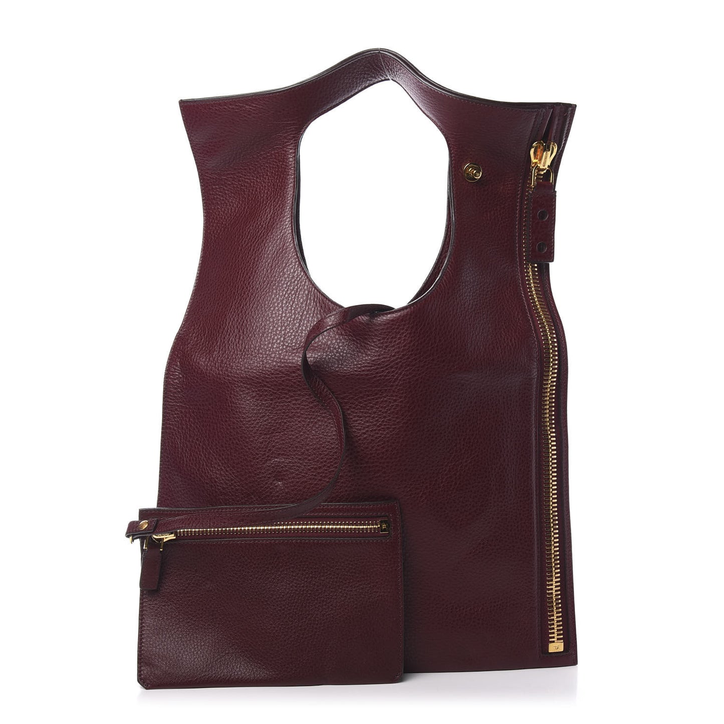 Ramskin Large Alix Padlock Zip Shoulder Bag Wine