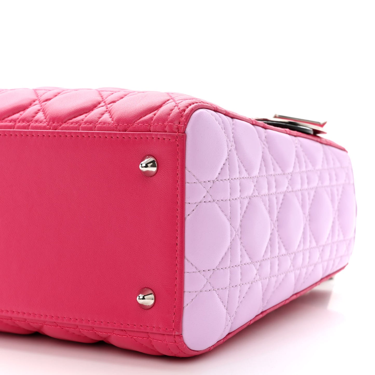 Lambskin Cannage Medium Tri-Color Lady Dior Fuchsia Anemone Black