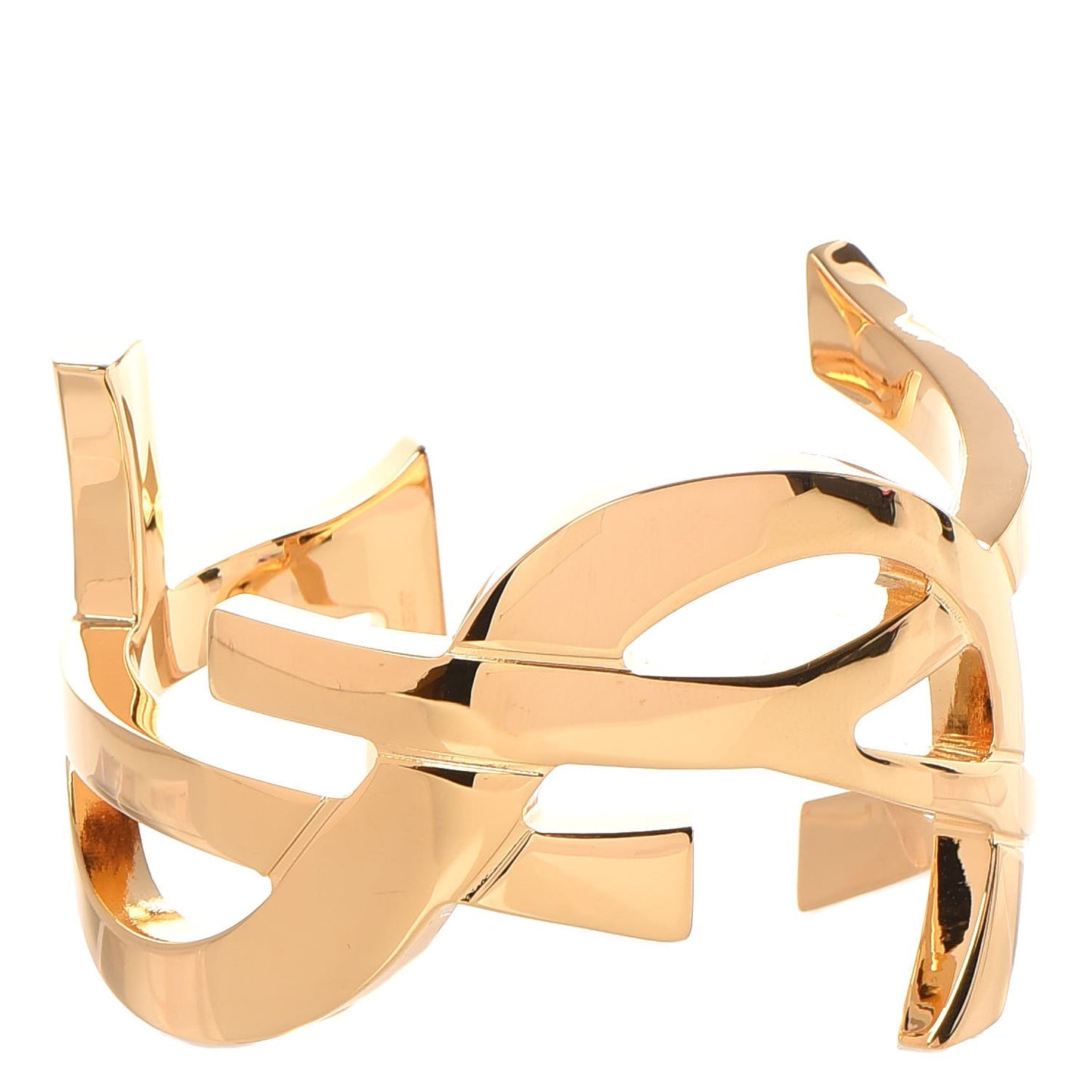 Brass Monogram Medium Cuff Bracelet Gold
