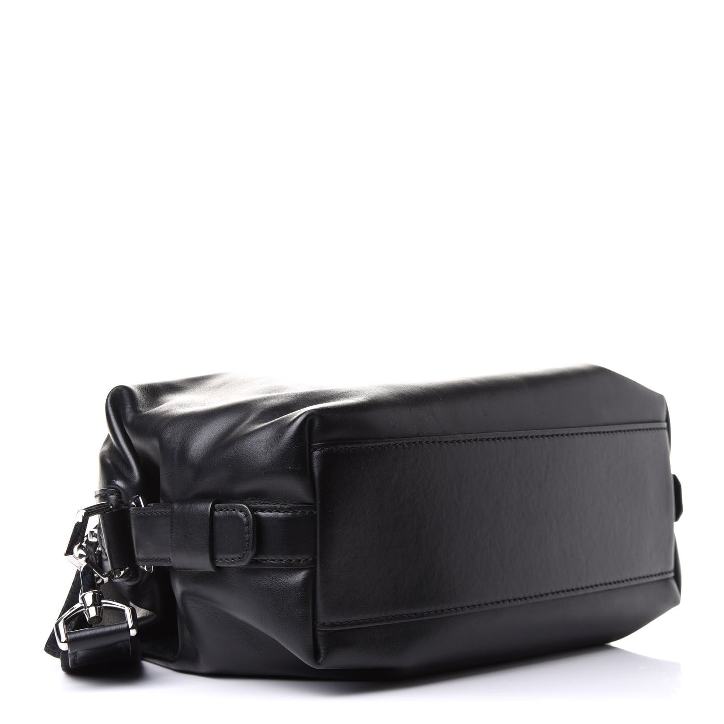 Waxed Calfskin Medium Nightingale Logo Strap Black