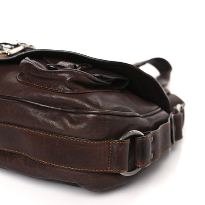 Christian Dior Calfskin Large Gaucho Double Saddle Bag Brown 9 of 15