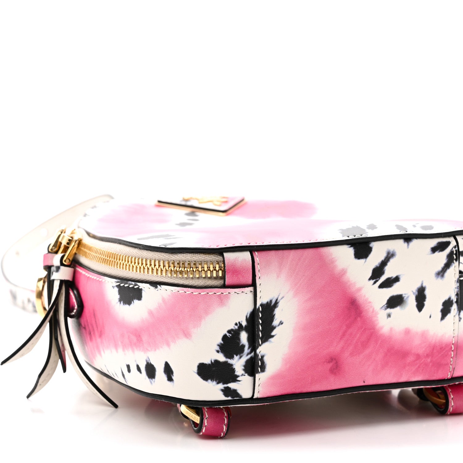 Prada City Calfskin Tie Dye Print Mini Odette Backpack White Pink Black 8 of 10