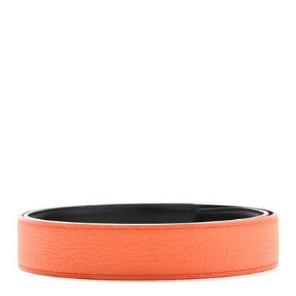 Hermes Box Togo 32mm Belt Strap 85 Black Orange 2 of 6
