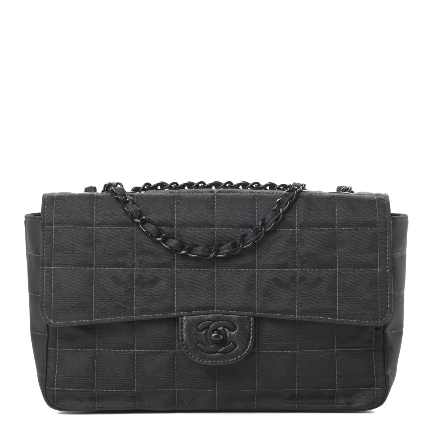 Nylon Medium Travel Flap Black