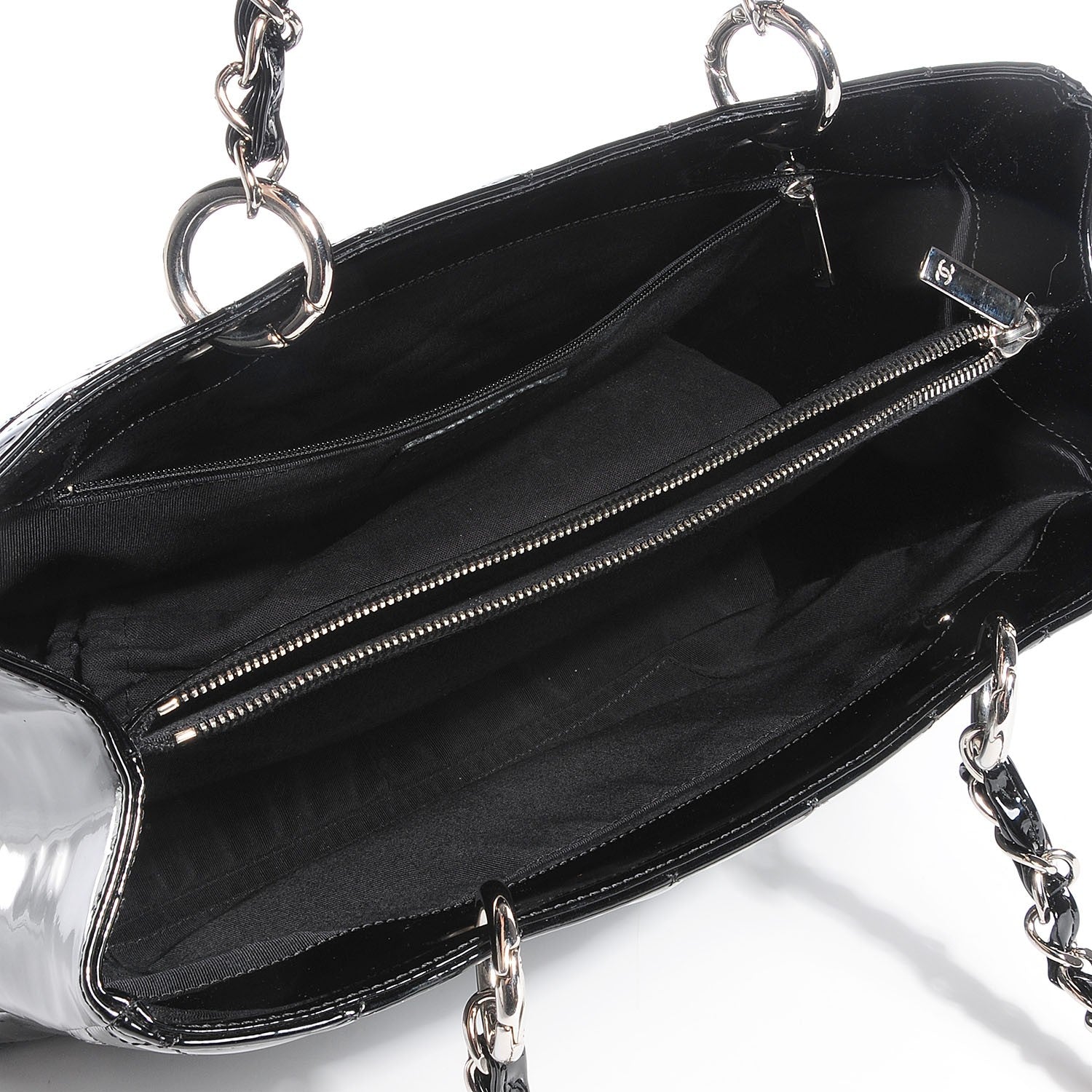 Chanel Patent Grand Shopping Tote GST Black 5 of 7