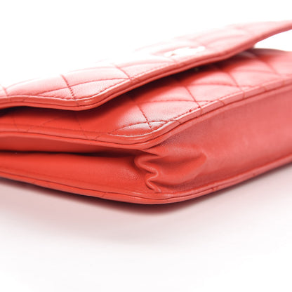 Chanel Lambskin Quilted Wallet On Chain WOC Red 11 of 11