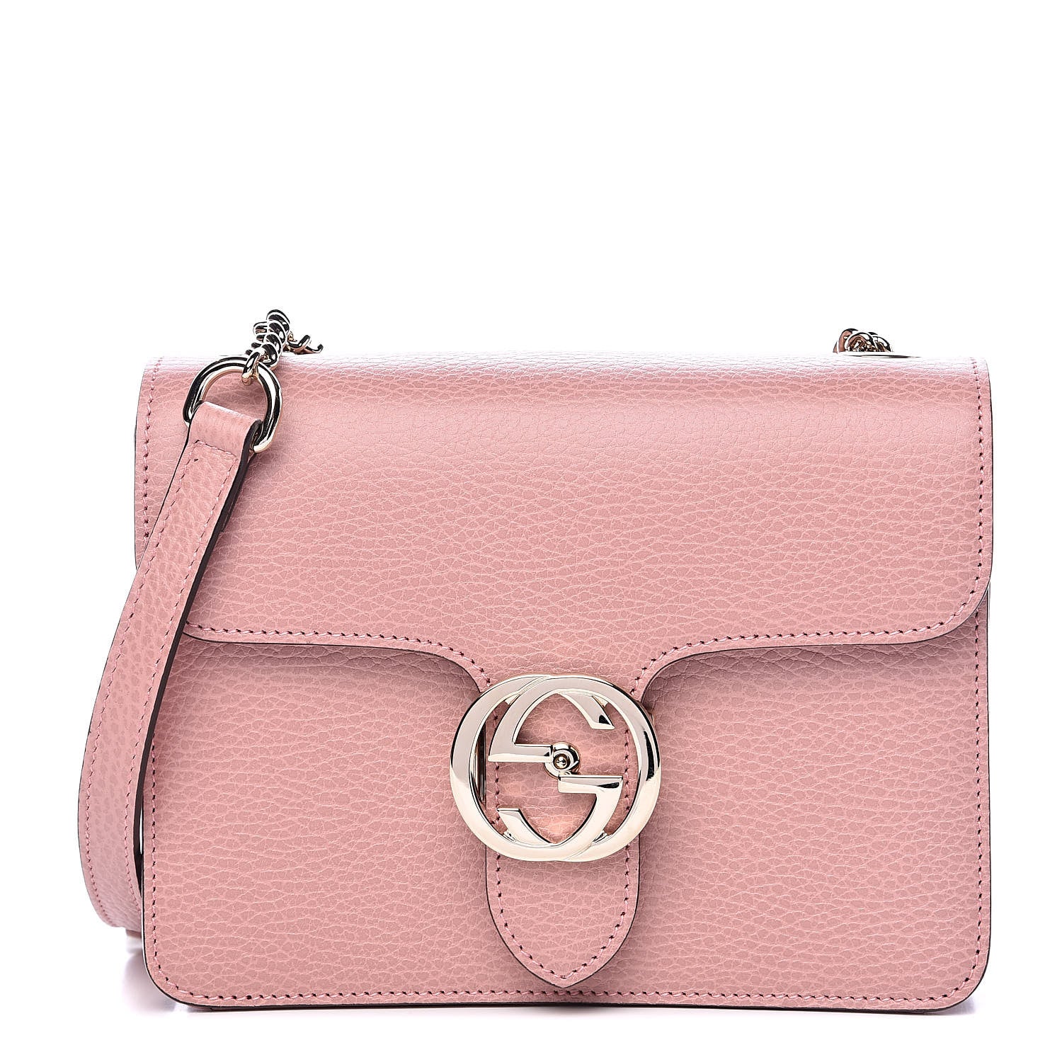 Gucci Dollar Calfskin Small Interlocking G Shoulder Bag Soft Pink 1 of 10