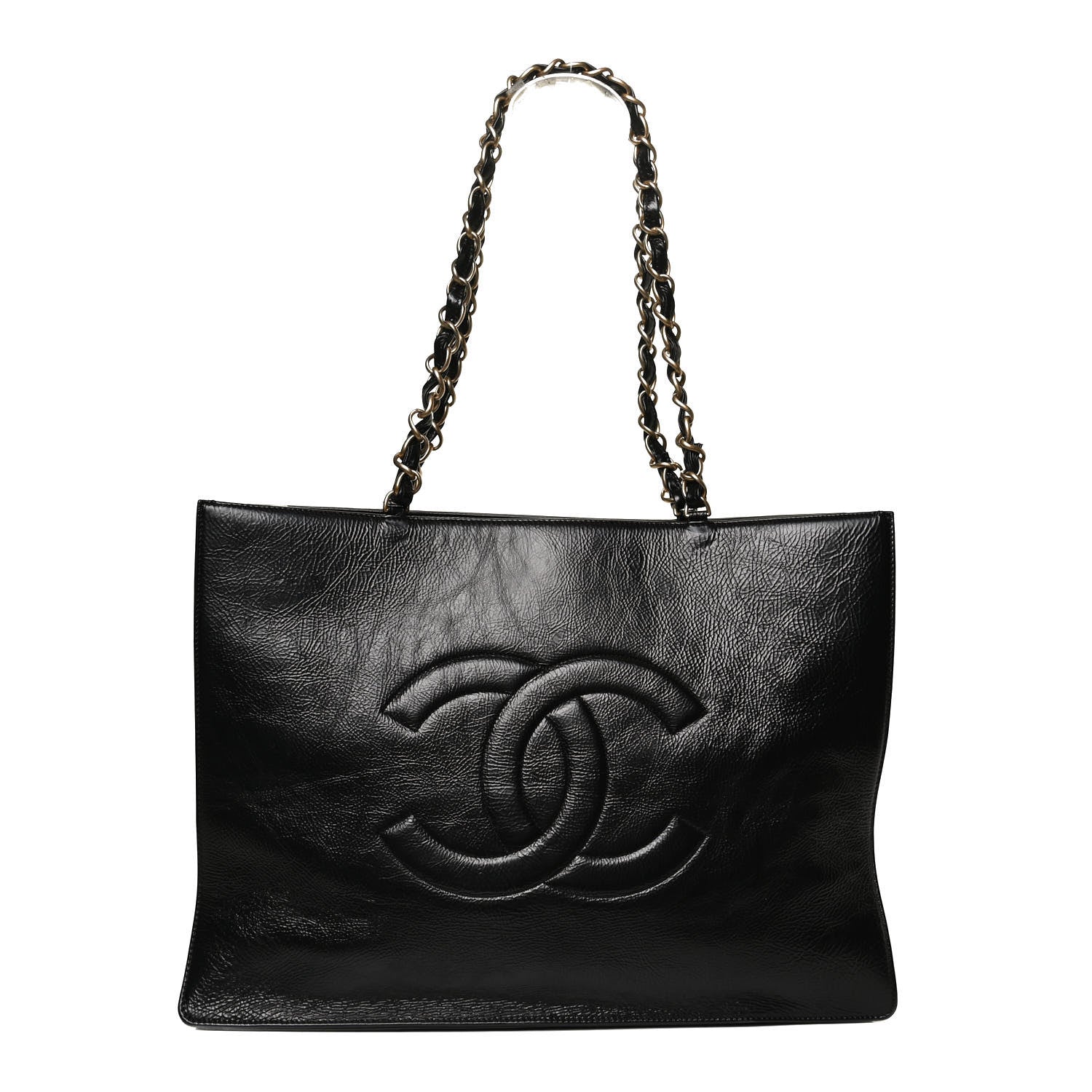 Chanel Shiny Aged Calfskin Shopping Bag Black 1 of 10